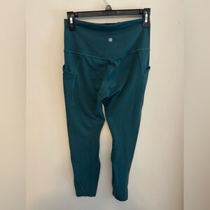 NWOT Lululemon TEAL GREEN Wunder Train 25" Legging size 8